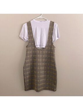 NWT 3rd + Malt plaid mini bodycon with crop top dress
